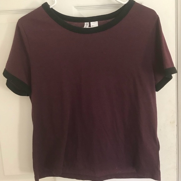 H\u0026M | Tops | Maroon And Black Ringer 